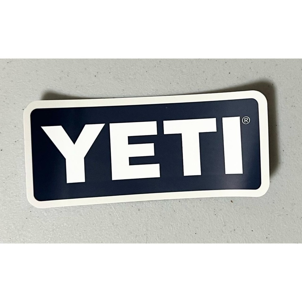 Navy Blue White Yeti Brand Camping Outdoor Gear Sticker 🏕️ #yeti #stickers